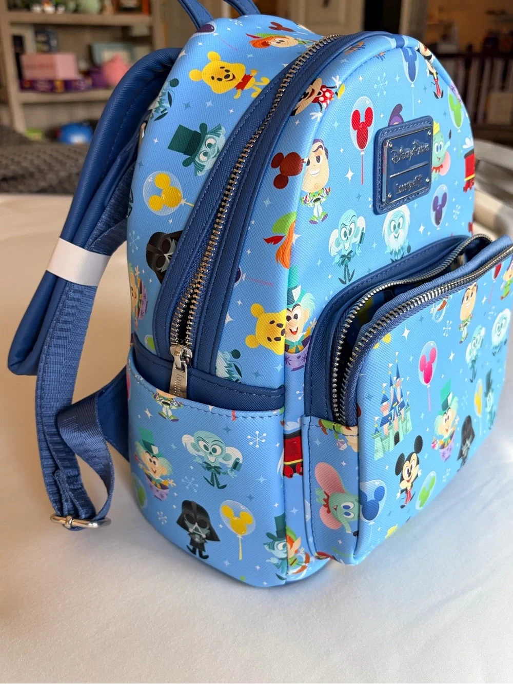 Loungefly Disney Parks Chibi Icons Characters & Attractions Mini Backpack Blue
